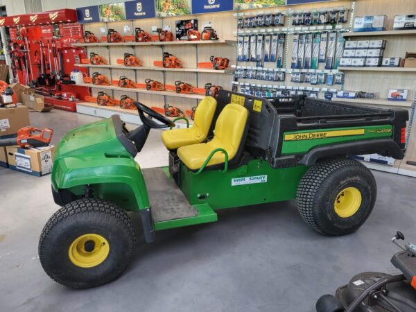 John Deere type TE, electrisch aangedreven gator, rijdt vlot, kippende laadbak met laadvermogen 409 kg.