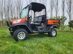 KUBOTA RTV x1110, diesel, als nieuw slechts 79u, met alu velgen, trekhaak. KUBOTA RTV x1110, diesel, comme neuf, jantes zlu, attache remorque